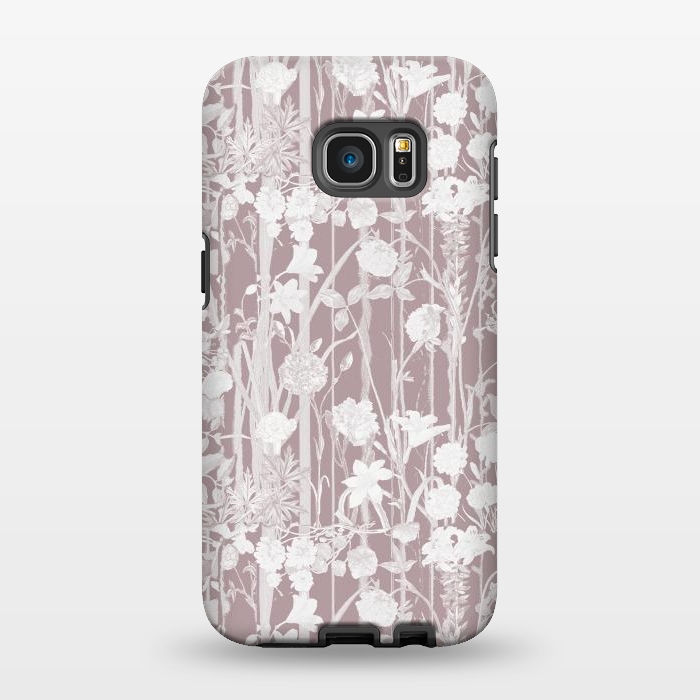 Galaxy S7 EDGE StrongFit Dusty pink botanical flower garden by Oana 