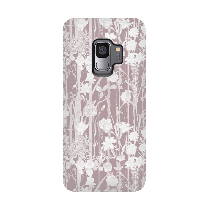 Galaxy S9 StrongFit Dusty pink botanical flower garden by Oana 