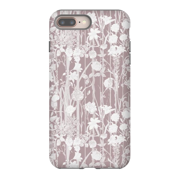 iPhone 8 plus StrongFit Dusty pink botanical flower garden by Oana 