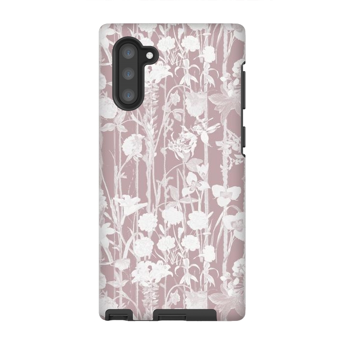 Galaxy Note 10 StrongFit Dusty pink botanical flower garden by Oana 
