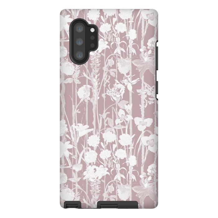 Galaxy Note 10 plus StrongFit Dusty pink botanical flower garden by Oana 