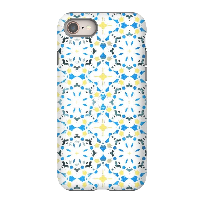 iPhone SE StrongFit Vibrant blue yellow Moroccan tiles by Oana 