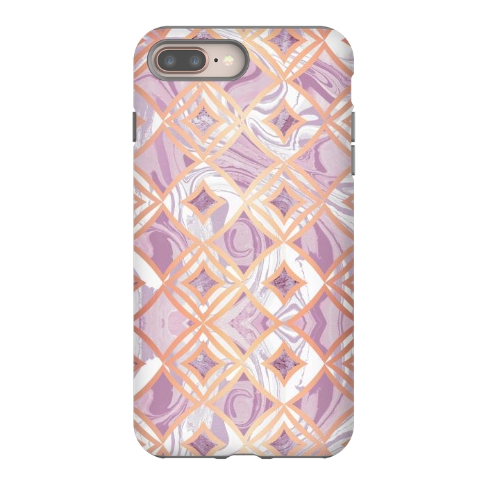 iPhone 7 plus StrongFit Elegant pink rose gold marble tiles by Oana 