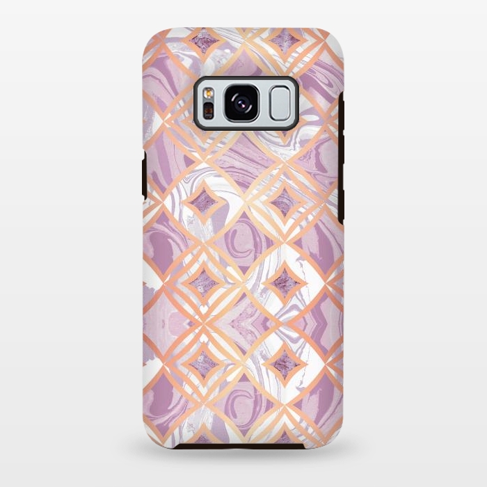 Galaxy S8 plus StrongFit Elegant pink rose gold marble tiles by Oana 