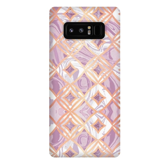Galaxy Note 8 StrongFit Elegant pink rose gold marble tiles by Oana 