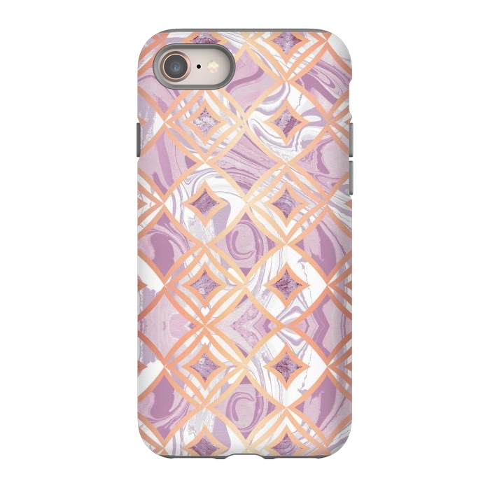 iPhone 8 StrongFit Elegant pink rose gold marble tiles by Oana 