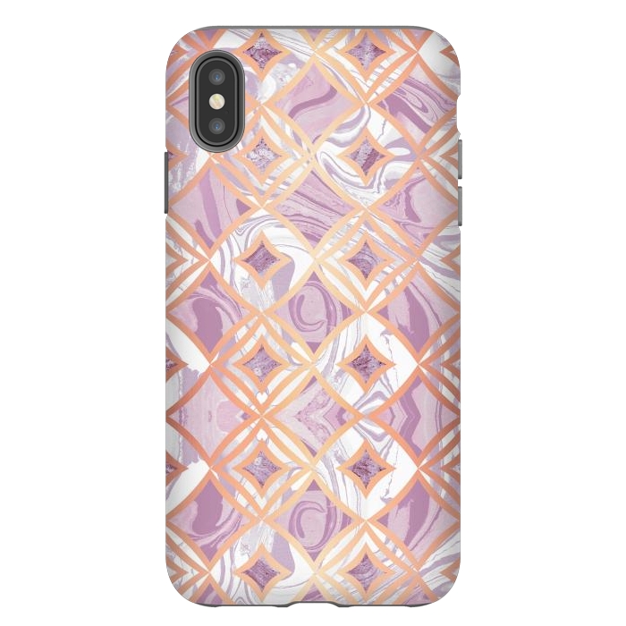 iPhone Xs Max StrongFit Elegant pink rose gold marble tiles by Oana 