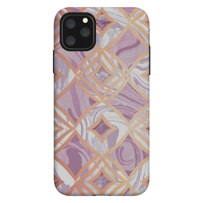 iPhone 11 Pro Max StrongFit Elegant pink rose gold marble tiles by Oana 