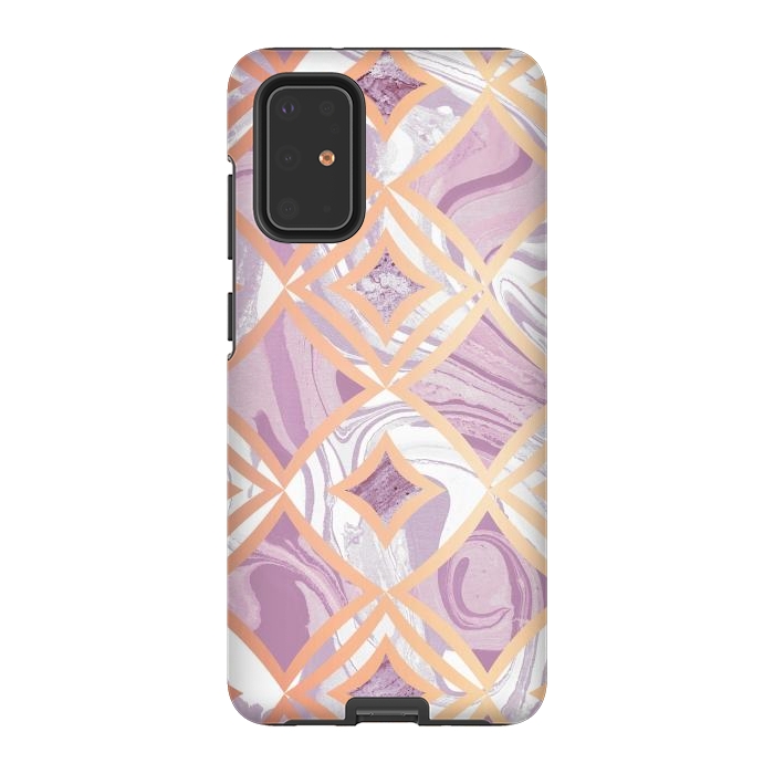 Galaxy S20 Plus StrongFit Elegant pink rose gold marble tiles by Oana 