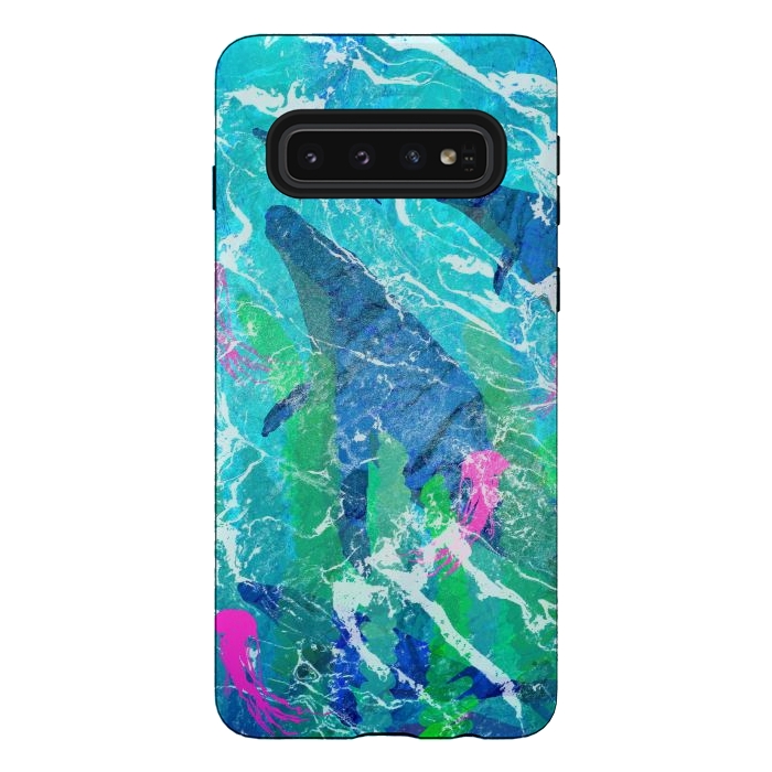 Galaxy S10 StrongFit The ocean whales by Steve Wade (Swade)