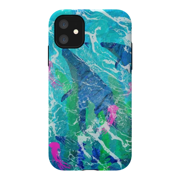iPhone 11 StrongFit The ocean whales by Steve Wade (Swade)