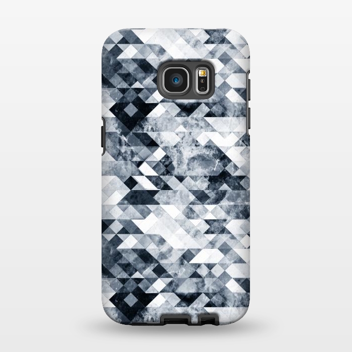 Galaxy S7 EDGE StrongFit Geometric grunge marble tiles by Oana 