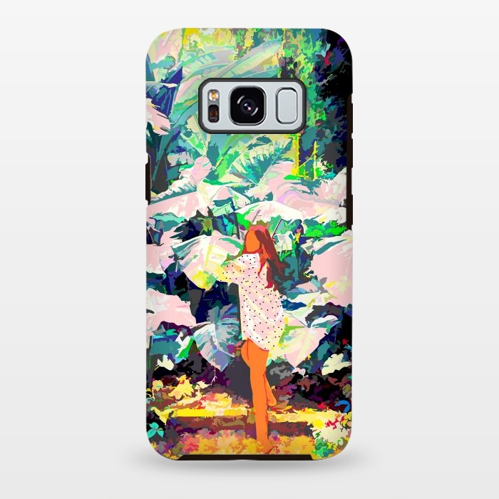 Galaxy S8 plus StrongFit Live Quietly In a Corner Of Nature, Modern Bohemian Woman Jungle Forest Eclectic Painting by Uma Prabhakar Gokhale