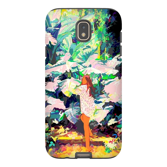 Galaxy J7 StrongFit Live Quietly In a Corner Of Nature, Modern Bohemian Woman Jungle Forest Eclectic Painting by Uma Prabhakar Gokhale