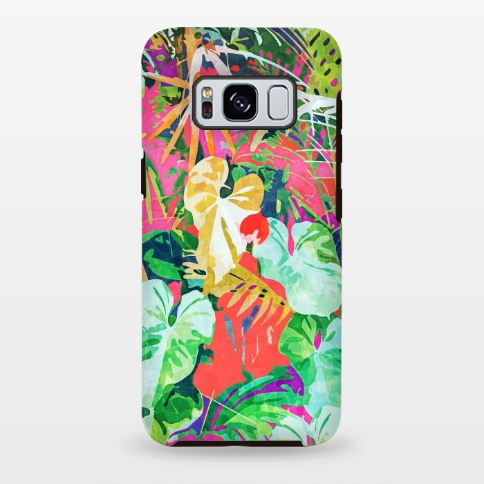 Galaxy S8 plus StrongFit Find Me Where The Tropical Things Are | Jungle Botanical Palm Colorful Painting by Uma Prabhakar Gokhale