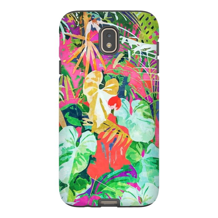 Galaxy J7 StrongFit Find Me Where The Tropical Things Are | Jungle Botanical Palm Colorful Painting by Uma Prabhakar Gokhale