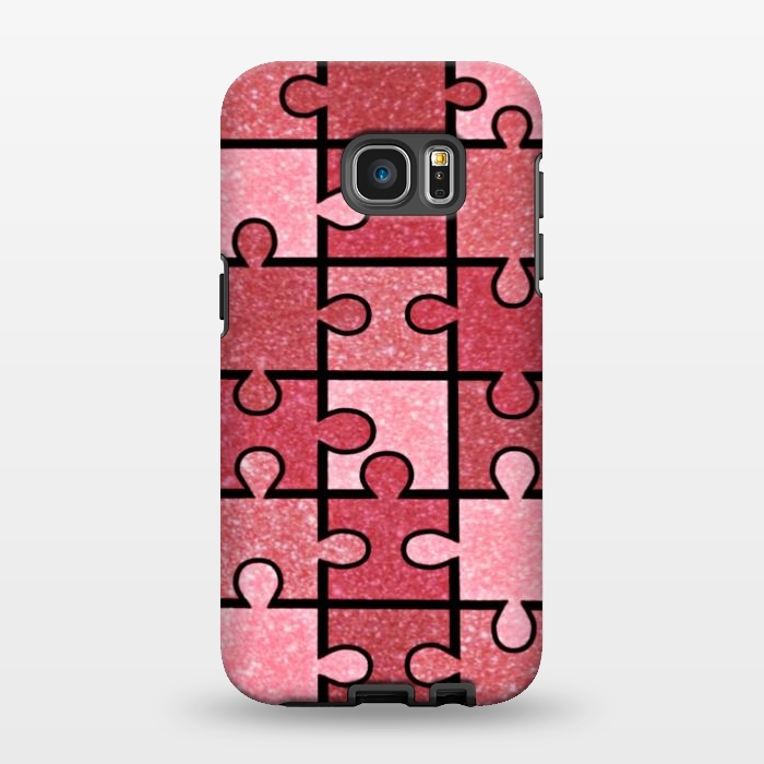 Galaxy S7 EDGE StrongFit Pink puzzle by CAS