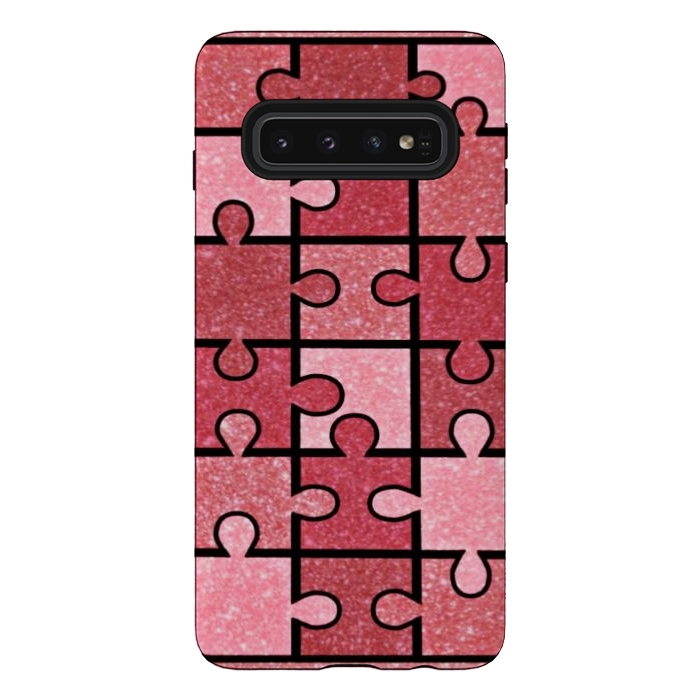 Galaxy S10 StrongFit Pink puzzle by CAS
