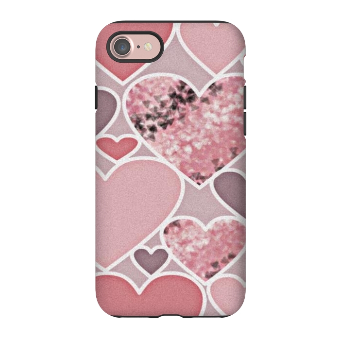 iPhone 7 StrongFit Pink hearts by CAS