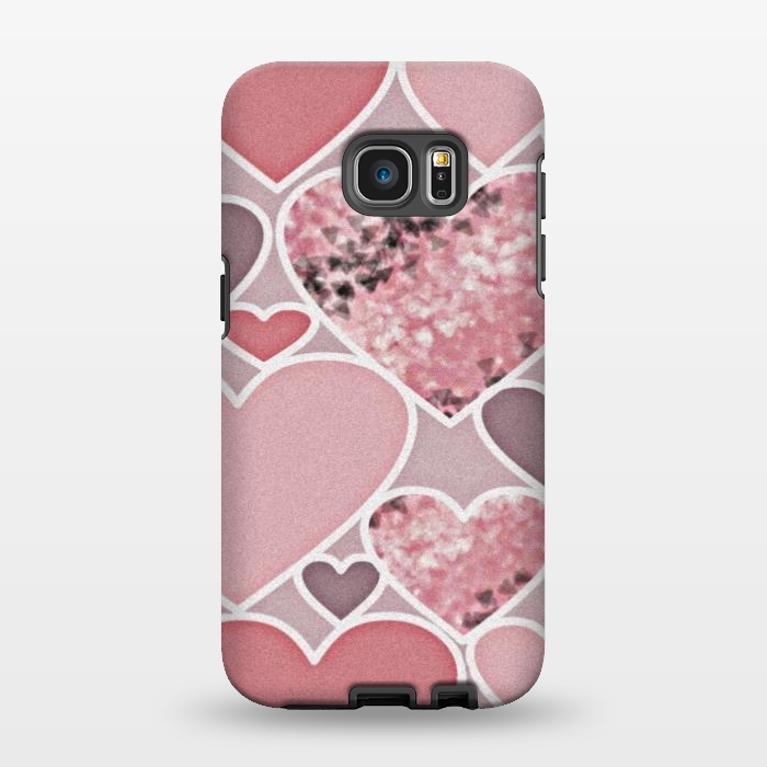 Galaxy S7 EDGE StrongFit Pink hearts by CAS