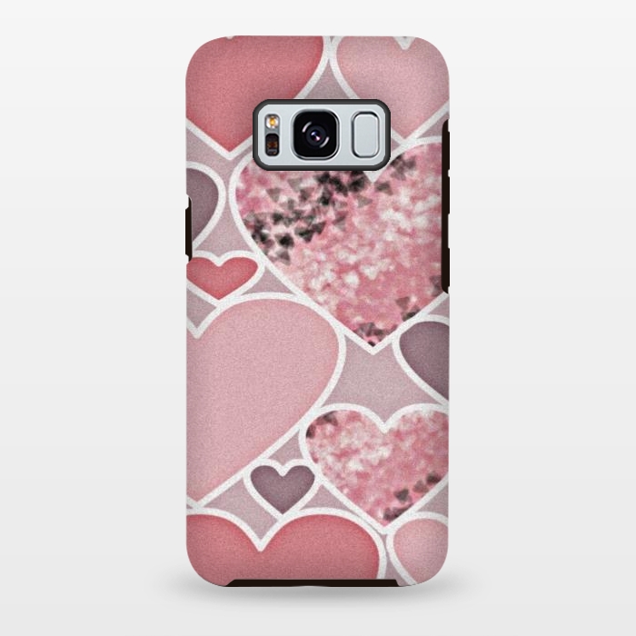Galaxy S8 plus StrongFit Pink hearts by CAS
