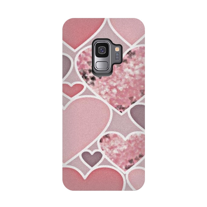 Galaxy S9 StrongFit Pink hearts by CAS