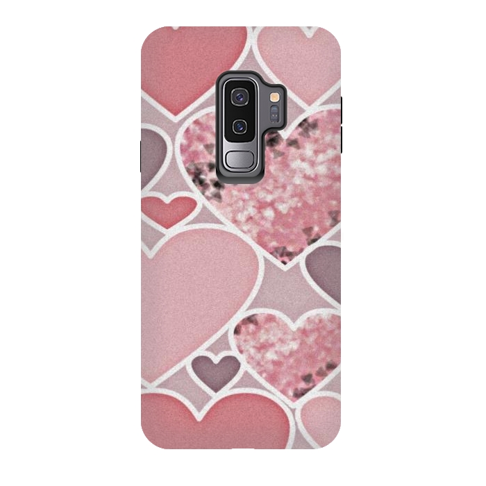 Galaxy S9 plus StrongFit Pink hearts by CAS