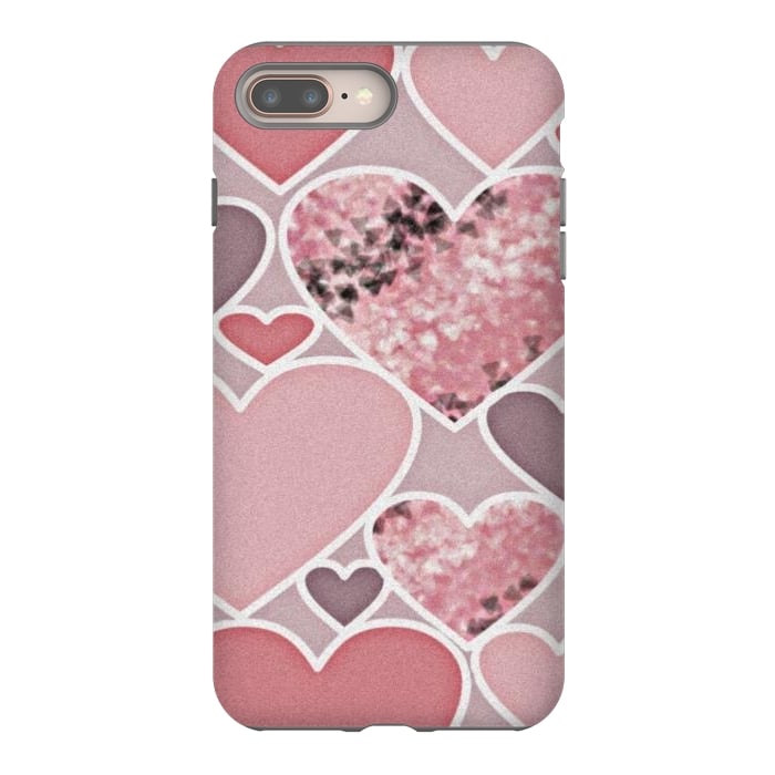 iPhone 8 plus StrongFit Pink hearts by CAS