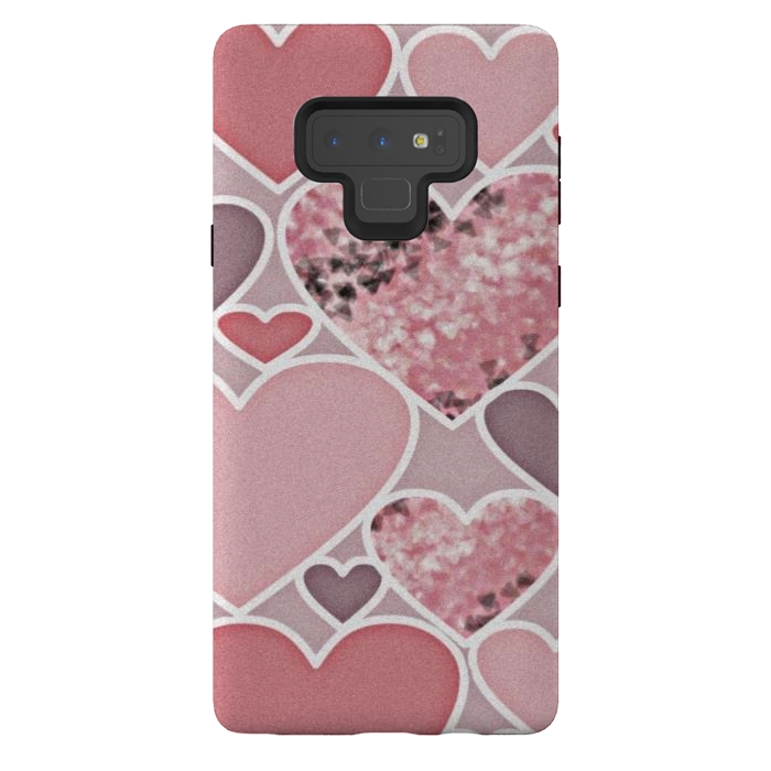 Galaxy Note 9 StrongFit Pink hearts by CAS