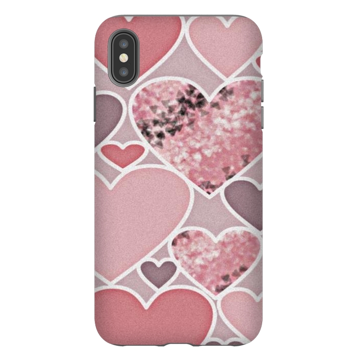 iPhone Xs Max StrongFit Pink hearts by CAS