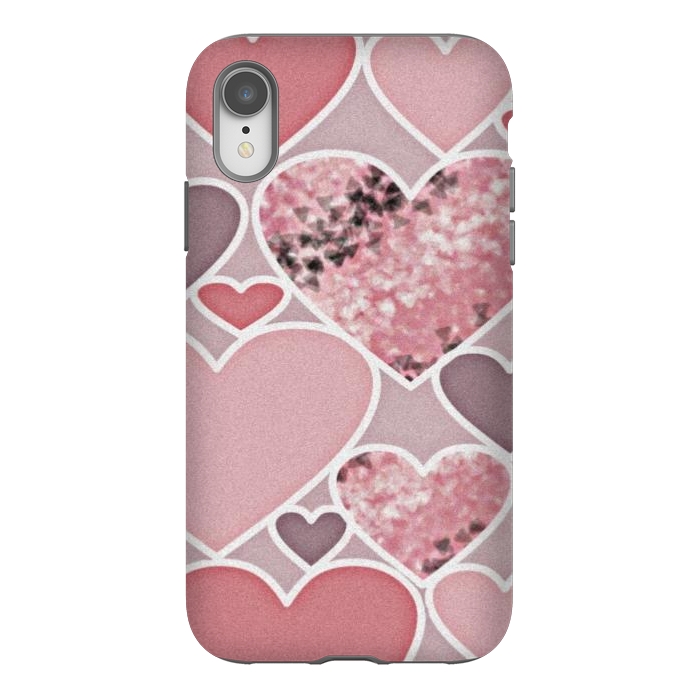iPhone Xr StrongFit Pink hearts by CAS