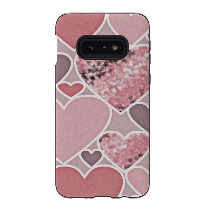 Galaxy S10e StrongFit Pink hearts by CAS