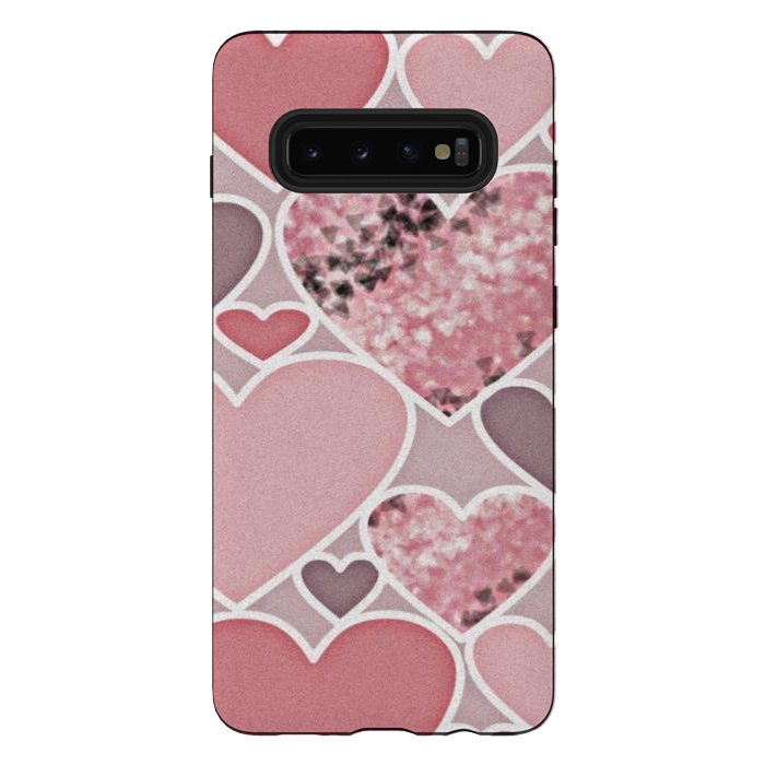 Galaxy S10 plus StrongFit Pink hearts by CAS