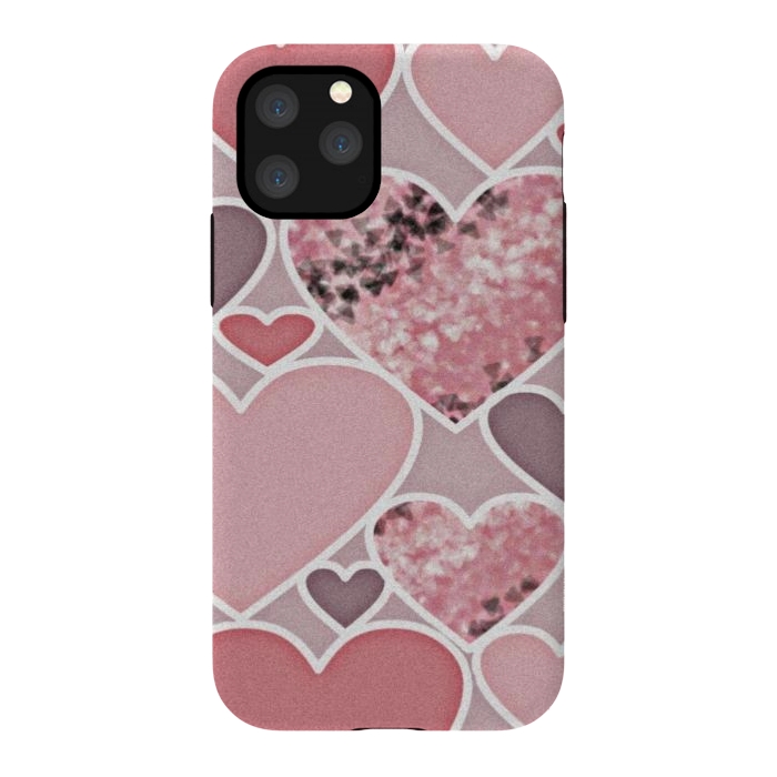 iPhone 11 Pro StrongFit Pink hearts by CAS