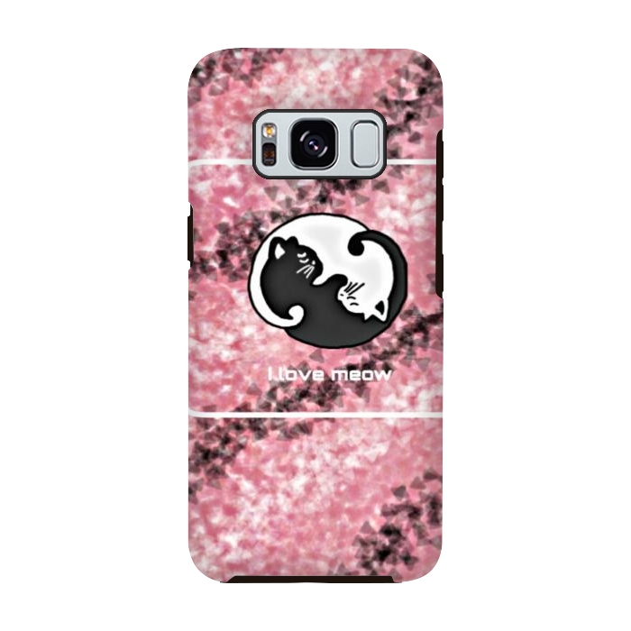 Galaxy S8 StrongFit Yinyang Cat pink by CAS