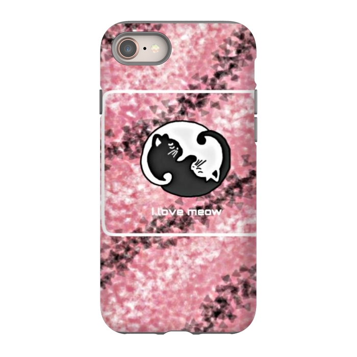 iPhone 8 StrongFit Yinyang Cat pink by CAS