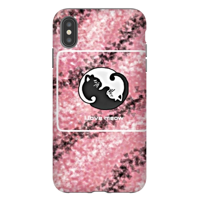 iPhone Xs Max StrongFit Yinyang Cat pink by CAS