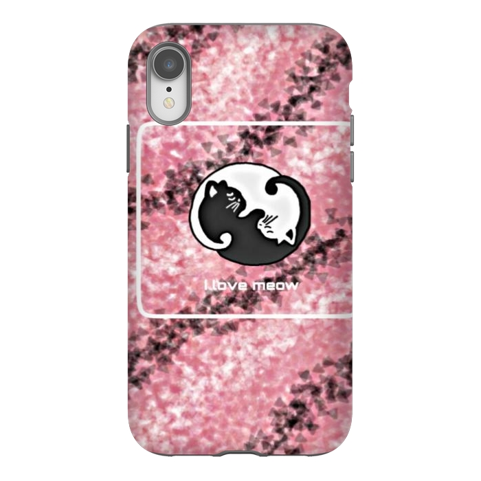 iPhone Xr StrongFit Yinyang Cat pink by CAS