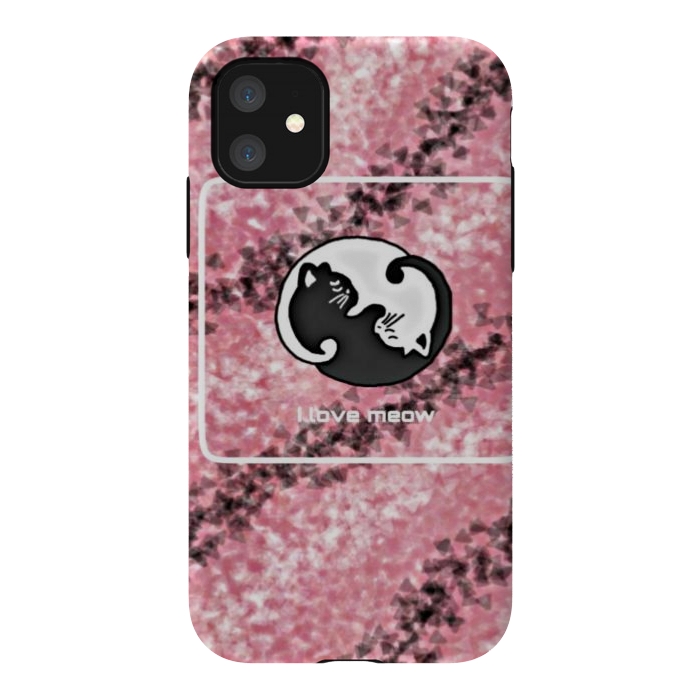 iPhone 11 StrongFit Yinyang Cat pink by CAS