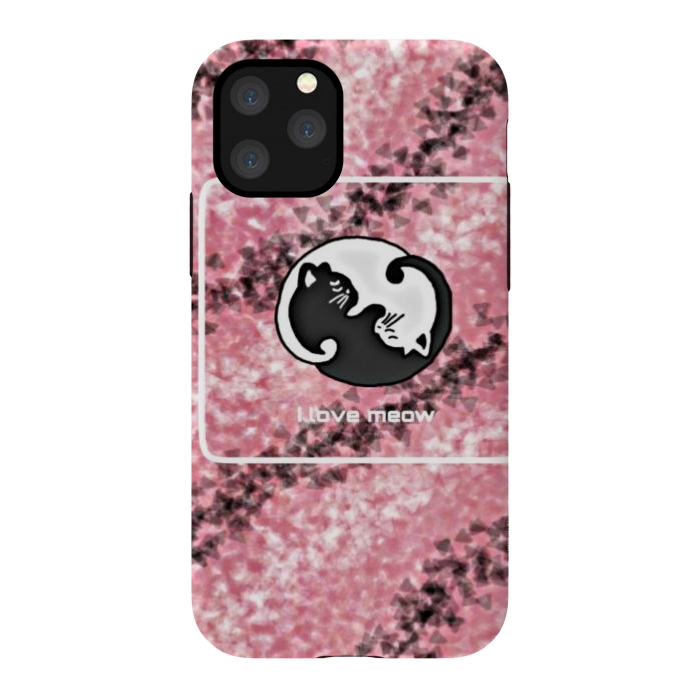 iPhone 11 Pro StrongFit Yinyang Cat pink by CAS
