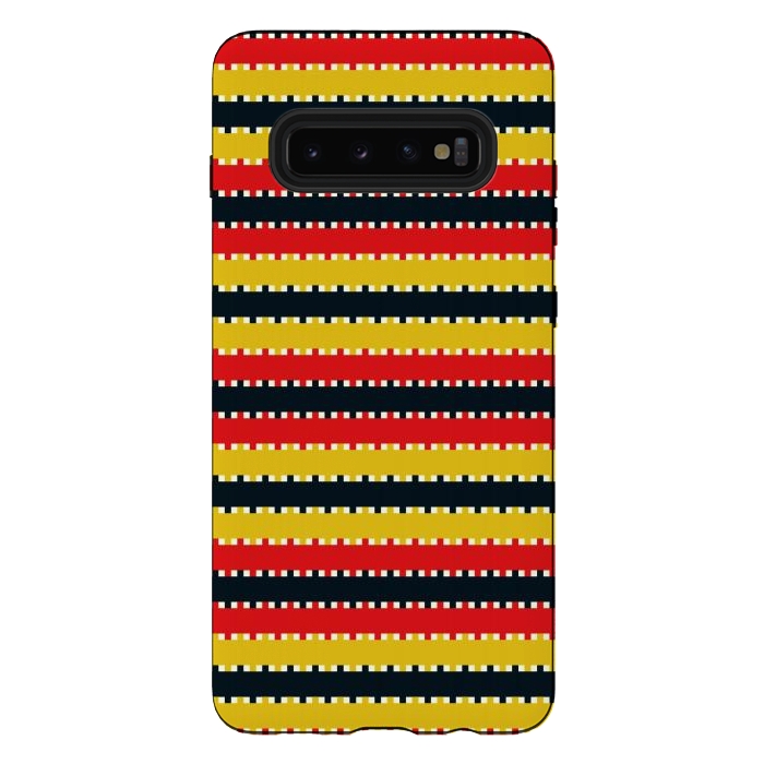 Galaxy S10 plus StrongFit Plaid Yellow by TMSarts