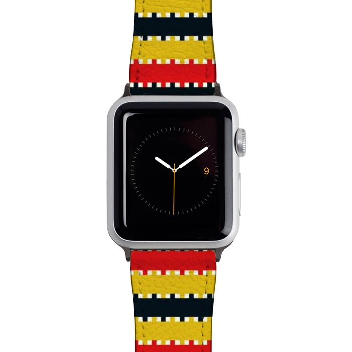 Watch 42mm / 44mm Strap PU leather Plaid Yellow by TMSarts
