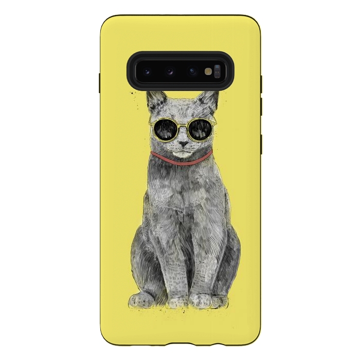 Galaxy S10 plus StrongFit Summer Cat by Balazs Solti
