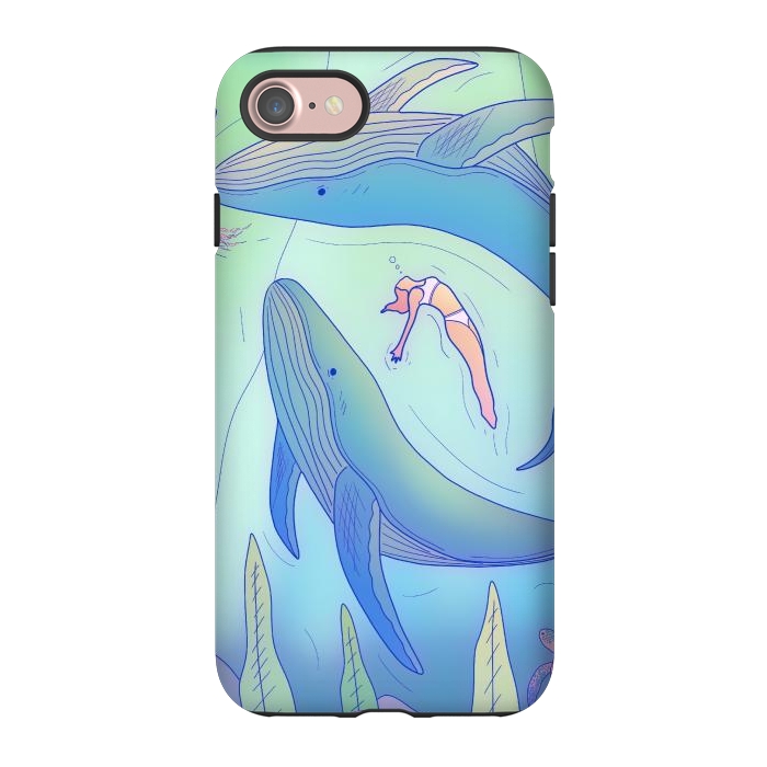 iPhone 7 StrongFit The girl and the whales by Steve Wade (Swade)