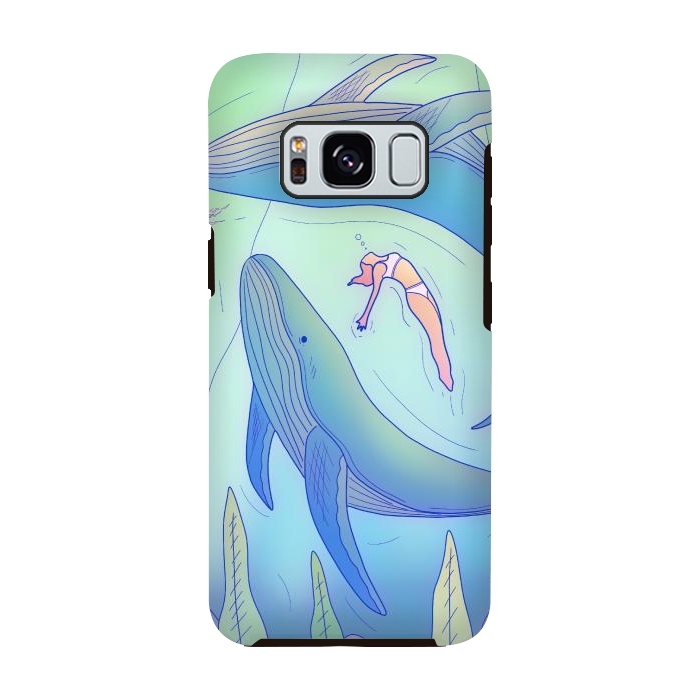 Galaxy S8 StrongFit The girl and the whales by Steve Wade (Swade)