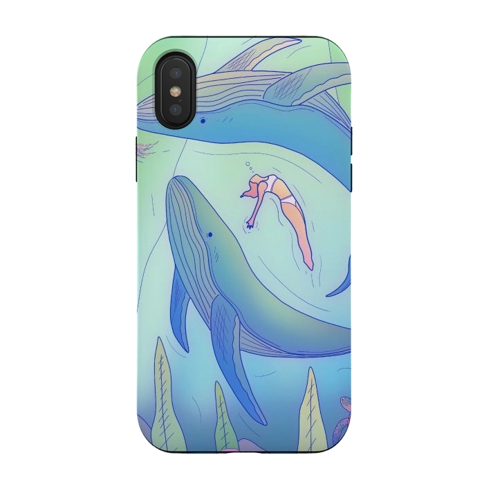 iPhone Xs / X StrongFit The girl and the whales by Steve Wade (Swade)