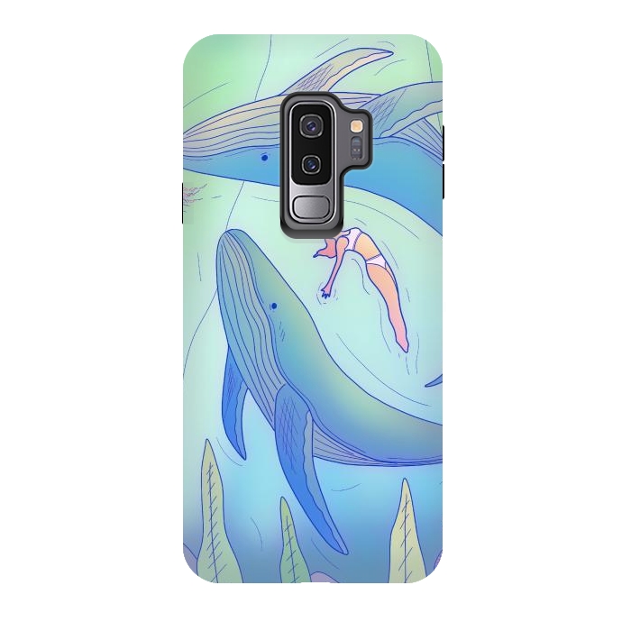 Galaxy S9 plus StrongFit The girl and the whales by Steve Wade (Swade)