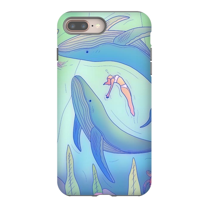 iPhone 8 plus StrongFit The girl and the whales by Steve Wade (Swade)