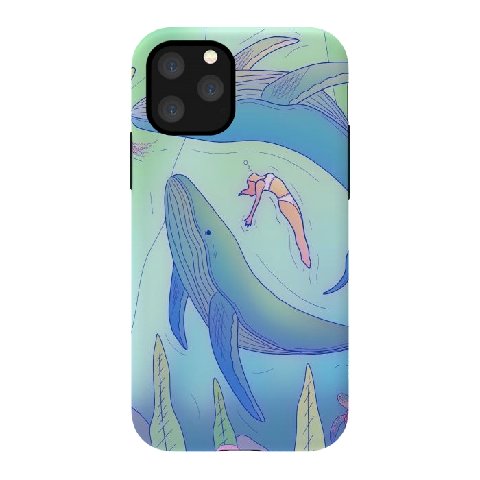 iPhone 11 Pro StrongFit The girl and the whales by Steve Wade (Swade)