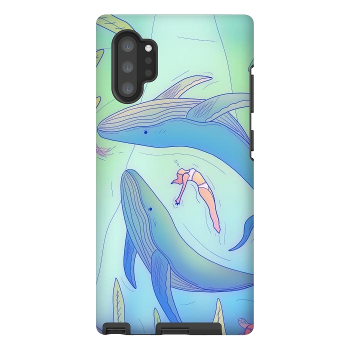 Galaxy Note 10 plus StrongFit The girl and the whales by Steve Wade (Swade)